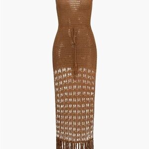 Micas brand new Brown Crochet Sleeveless Dress